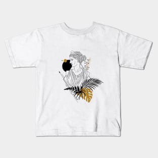 Artemis (Diana). Creative Illustration In Geometric And Line Art Style Kids T-Shirt